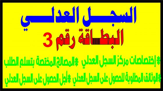 السجل العدلي البطاقة رقم 3