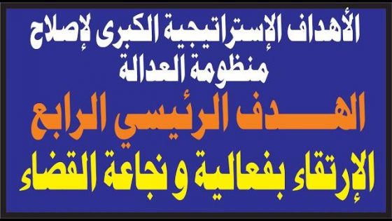 الإرتقاء بفعالية و نجاعة القضاء الهدف الرئيسي الرابع المتعلق بالأهداف الإستراتيجية الكبرى لإصلاح العدالة